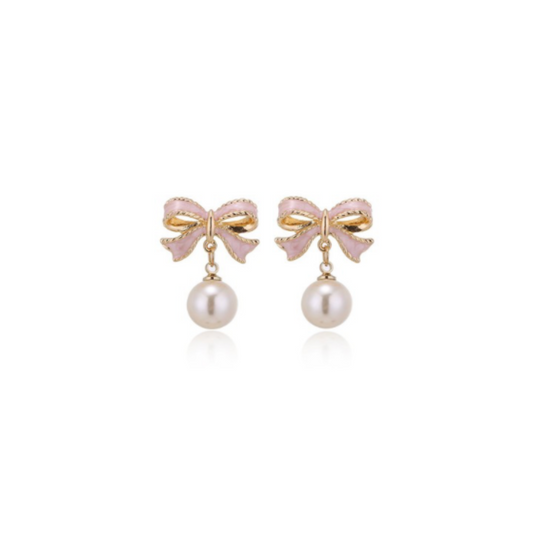 Pink Bow Earrings