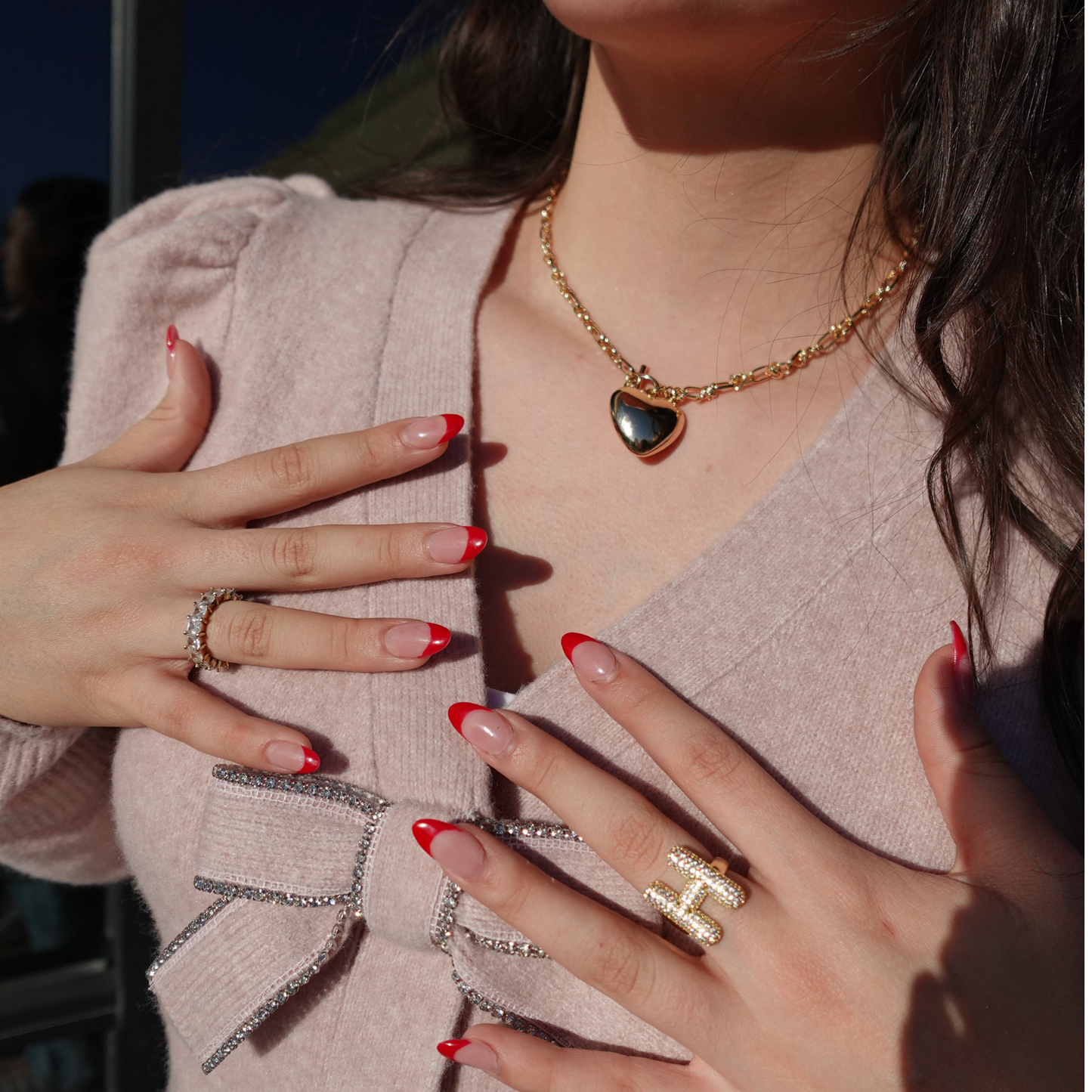 Gold Chunky Heart Necklace