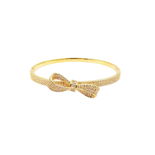 Gold Bow Bangle