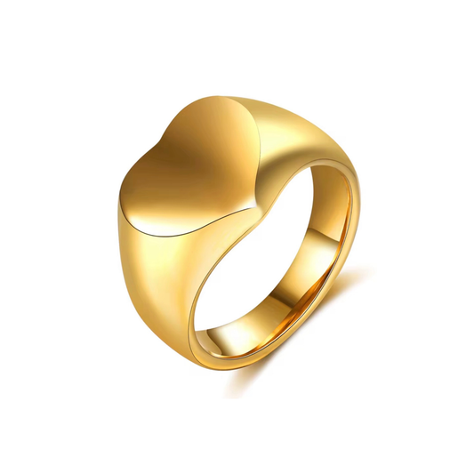 Golden heart ring